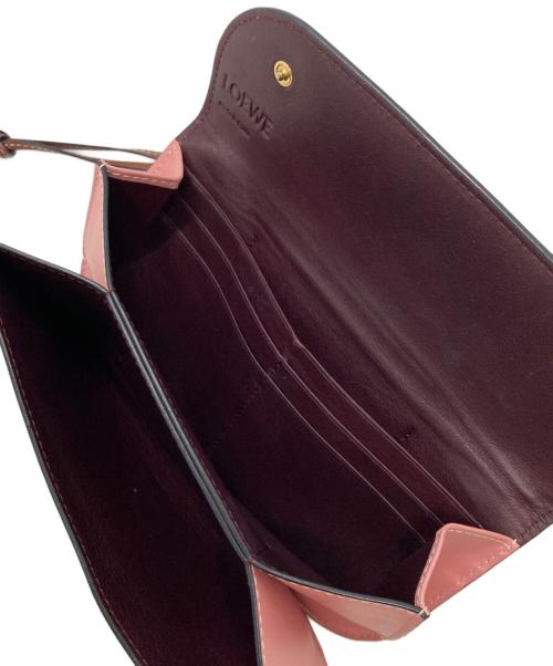 LOEWE（ロエベ）LOEWE (ロエベ) ゲート コンチネンタル ウォレット ブラウン×ピンクの古着・服飾アイテム