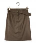 LOUIS VUITTONルイ ヴィトン）の古着「ベルテッドタイトスカート」｜ブラウン