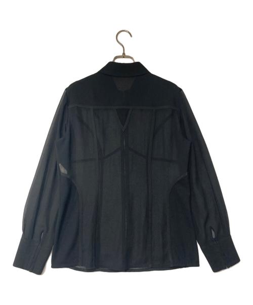 Leilian（レリアン）Leilian (レリアン) シアーシャツ ブラック サイズ:11の古着・服飾アイテム