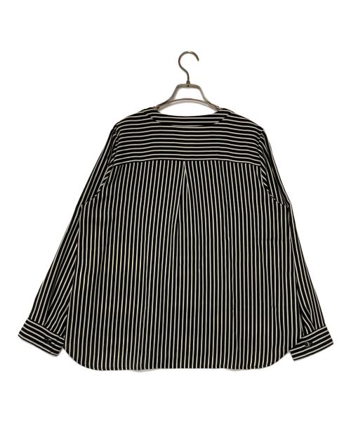 Leilian（レリアン）Leilian (レリアン) ストライプブラウス ブラック×ホワイト サイズ:13＋の古着・服飾アイテム