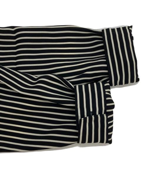 Leilian（レリアン）Leilian (レリアン) ストライプブラウス ブラック×ホワイト サイズ:13＋の古着・服飾アイテム