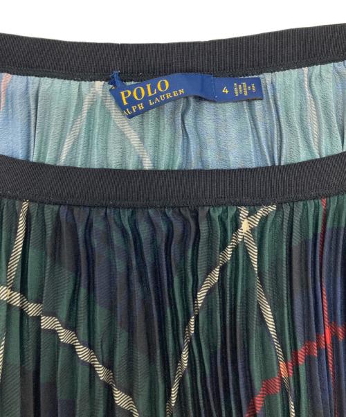 POLO RALPH LAUREN（ポロ・ラルフローレン）POLO RALPH LAUREN (ポロ・ラルフローレン) プリーツチェックスカート グリーン×ネイビー サイズ:4の古着・服飾アイテム