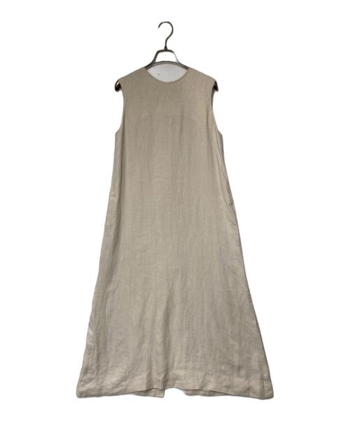 ebure（エブール）EBURE (エブール) リネンノースリーブワンピース ベージュ サイズ:36の古着・服飾アイテム