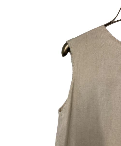 ebure（エブール）EBURE (エブール) リネンノースリーブワンピース ベージュ サイズ:36の古着・服飾アイテム