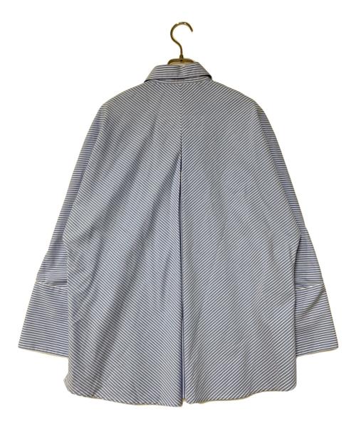 YONFA（ヨンファ）YONFA (ヨンファ) ダブルボタンオーバーシャツ ブルー×ホワイト サイズ:FREEの古着・服飾アイテム