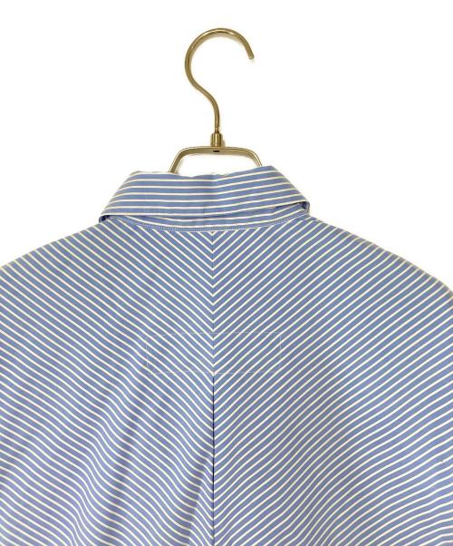 YONFA（ヨンファ）YONFA (ヨンファ) ダブルボタンオーバーシャツ ブルー×ホワイト サイズ:FREEの古着・服飾アイテム