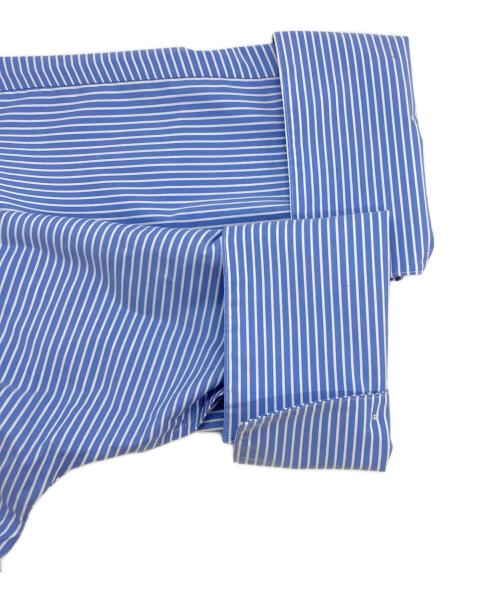 YONFA（ヨンファ）YONFA (ヨンファ) ダブルボタンオーバーシャツ ブルー×ホワイト サイズ:FREEの古着・服飾アイテム