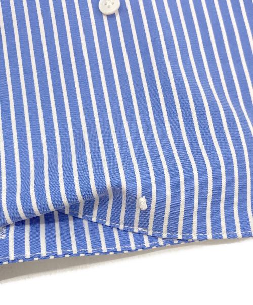 YONFA（ヨンファ）YONFA (ヨンファ) ダブルボタンオーバーシャツ ブルー×ホワイト サイズ:FREEの古着・服飾アイテム