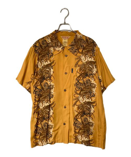 AVIREX（アヴィレックス）AVIREX (アヴィレックス) レーヨンオープンカラーシャツ オレンジ サイズ:Lの古着・服飾アイテム