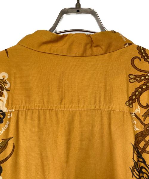 AVIREX（アヴィレックス）AVIREX (アヴィレックス) レーヨンオープンカラーシャツ オレンジ サイズ:Lの古着・服飾アイテム