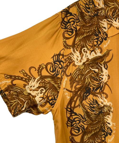 AVIREX（アヴィレックス）AVIREX (アヴィレックス) レーヨンオープンカラーシャツ オレンジ サイズ:Lの古着・服飾アイテム