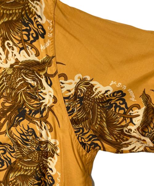 AVIREX（アヴィレックス）AVIREX (アヴィレックス) レーヨンオープンカラーシャツ オレンジ サイズ:Lの古着・服飾アイテム