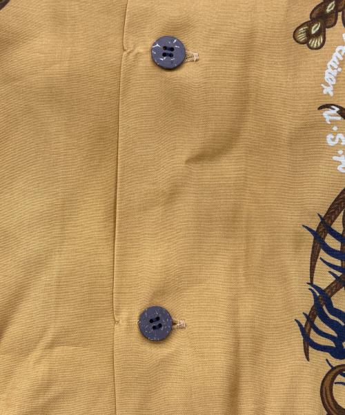 AVIREX（アヴィレックス）AVIREX (アヴィレックス) レーヨンオープンカラーシャツ オレンジ サイズ:Lの古着・服飾アイテム