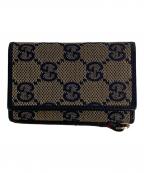 GUCCIグッチ）の古着「GGキャンバス6連キーケース」｜ネイビー×ベージュ