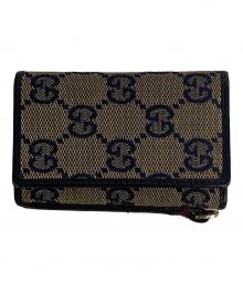 GUCCI（グッチ）の古着「GGキャンバス6連キーケース」｜ネイビー×ベージュ