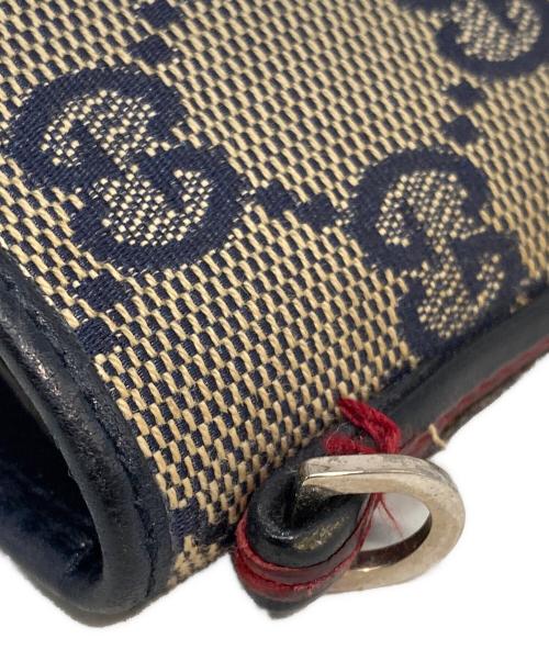 GUCCI（グッチ）GUCCI (グッチ) GGキャンバス6連キーケース ネイビー×ベージュの古着・服飾アイテム