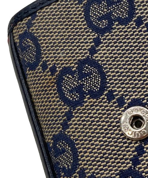 GUCCI（グッチ）GUCCI (グッチ) GGキャンバス6連キーケース ネイビー×ベージュの古着・服飾アイテム