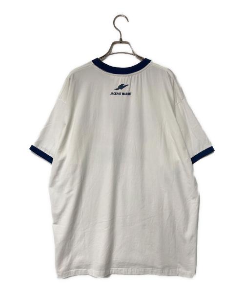 JACKPOT MARKET（ジャックポート マーケット）JACKPOT MARKET (ジャックポート マーケット) リンガーTシャツ グラフィックTシャツ16 ホワイト サイズ:Lの古着・服飾アイテム