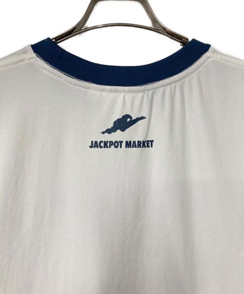 JACKPOT MARKET（ジャックポート マーケット）JACKPOT MARKET (ジャックポート マーケット) リンガーTシャツ グラフィックTシャツ16 ホワイト サイズ:Lの古着・服飾アイテム
