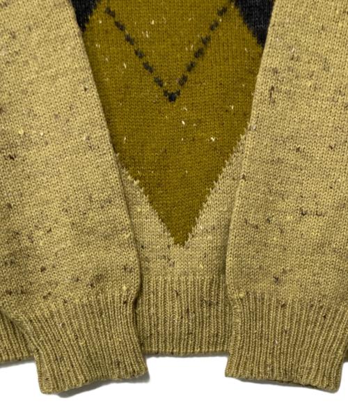 BOSS HUGO BOSS（ボス ヒューゴボス）BOSS HUGO BOSS (ボス ヒューゴボス) アーガイルニット ドイツ製 イエロー サイズ:52の古着・服飾アイテム