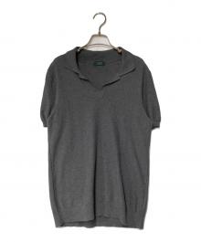 Zanone（ザノーネ）の古着「スキッパーニットポロシャツ イタリア製」｜グレー