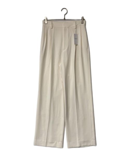 MUSE de Deuxieme Classe（ミューズ ドゥーズィエム クラス）MUSE de Deuxieme Classe (ミューズ ドゥーズィエム クラス) トリアセジョーゼット タックパンツ アイボリー サイズ:38 未使用品の古着・服飾アイテム