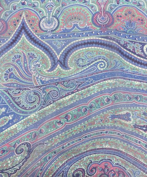 ETRO（エトロ）ETRO (エトロ) ペイズリー柄シルクストール ブルーの古着・服飾アイテム