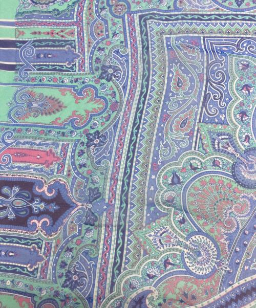 ETRO（エトロ）ETRO (エトロ) ペイズリー柄シルクストール ブルーの古着・服飾アイテム