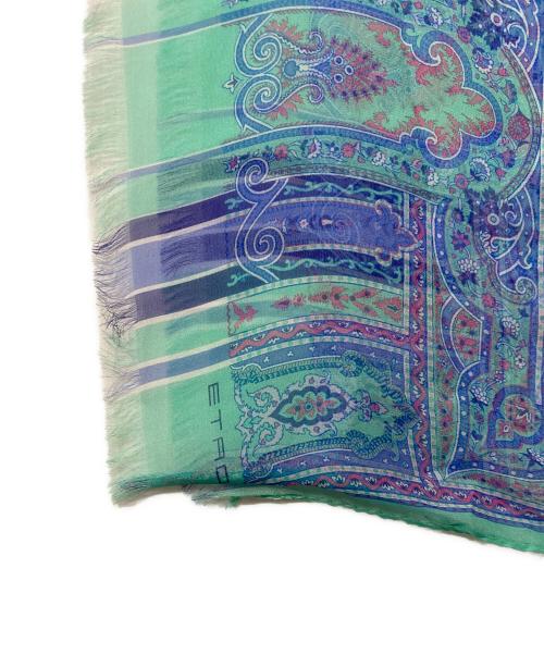 ETRO（エトロ）ETRO (エトロ) ペイズリー柄シルクストール ブルーの古着・服飾アイテム