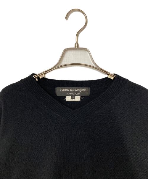 COMME des GARCONS HOMME PLUS（コムデギャルソンオムプリュス）COMME des GARCONS HOMME PLUS (コムデギャルソンオムプリュス) ウールVネックニット ブラック サイズ:Sの古着・服飾アイテム