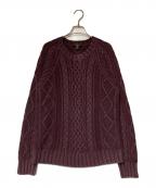 LOUIS VUITTONルイ ヴィトン）の古着「カシミヤシルク混ケーブルニット」｜パープル×ブラウン