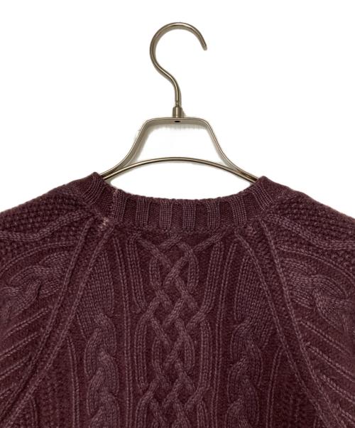 LOUIS VUITTON（ルイ ヴィトン）LOUIS VUITTON (ルイ ヴィトン) カシミヤシルク混ケーブルニット パープル×ブラウン サイズ:Ｍの古着・服飾アイテム