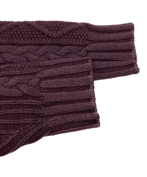 LOUIS VUITTON（ルイ ヴィトン）LOUIS VUITTON (ルイ ヴィトン) カシミヤシルク混ケーブルニット パープル×ブラウン サイズ:Ｍの古着・服飾アイテム