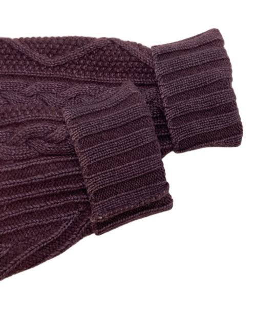 LOUIS VUITTON（ルイ ヴィトン）LOUIS VUITTON (ルイ ヴィトン) カシミヤシルク混ケーブルニット パープル×ブラウン サイズ:Ｍの古着・服飾アイテム