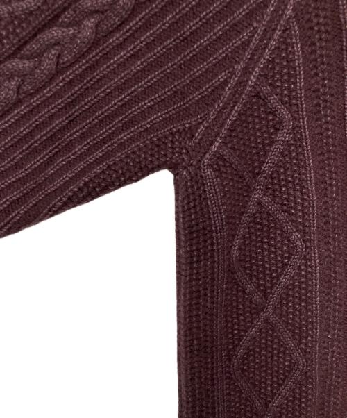 LOUIS VUITTON（ルイ ヴィトン）LOUIS VUITTON (ルイ ヴィトン) カシミヤシルク混ケーブルニット パープル×ブラウン サイズ:Ｍの古着・服飾アイテム