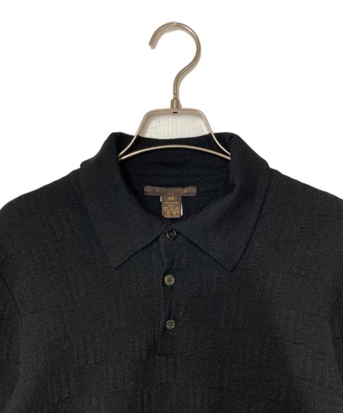 LOUIS VUITTON（ルイ ヴィトン）LOUIS VUITTON (ルイ ヴィトン) ジャガード ウール ニットポロシャツ ブラック サイズ:XSの古着・服飾アイテム