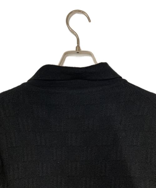 LOUIS VUITTON（ルイ ヴィトン）LOUIS VUITTON (ルイ ヴィトン) ジャガード ウール ニットポロシャツ ブラック サイズ:XSの古着・服飾アイテム