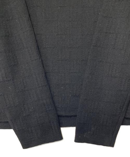 LOUIS VUITTON（ルイ ヴィトン）LOUIS VUITTON (ルイ ヴィトン) ジャガード ウール ニットポロシャツ ブラック サイズ:XSの古着・服飾アイテム