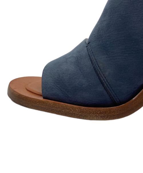 CELINE（セリーヌ）CELINE (セリーヌ) BAMBAM ベルトストラップ ヒールサンダル ネイビー×ブラウン×シルバー サイズ:36の古着・服飾アイテム