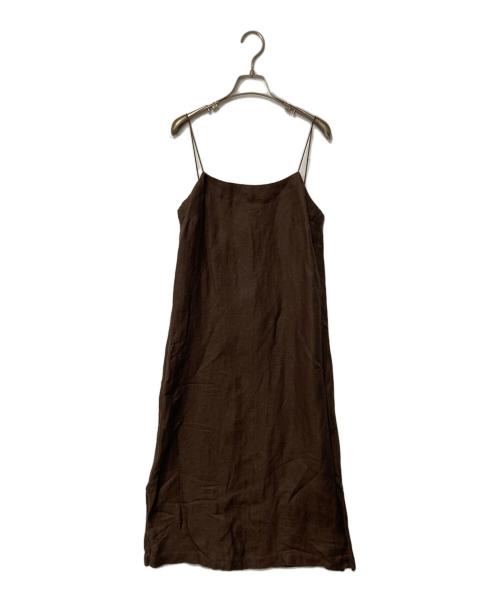 CABANABASH（カバナバシュ）CABANABASH (カバナバシュ) Ron Herman (ロンハーマン) リネン混キャミソールワンピース ブラウン サイズ:Sの古着・服飾アイテム