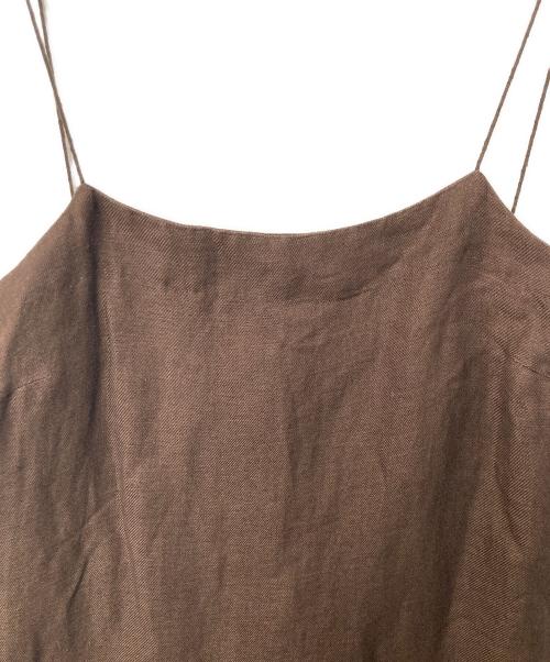 CABANABASH（カバナバシュ）CABANABASH (カバナバシュ) Ron Herman (ロンハーマン) リネン混キャミソールワンピース ブラウン サイズ:Sの古着・服飾アイテム