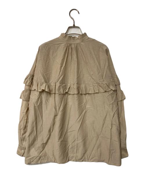 Spick and Span（スピック＆スパン）Spick and Span (スピック＆スパン) コットンシルクティアードフリルスリーブブラウス ベージュ サイズ:Freeの古着・服飾アイテム