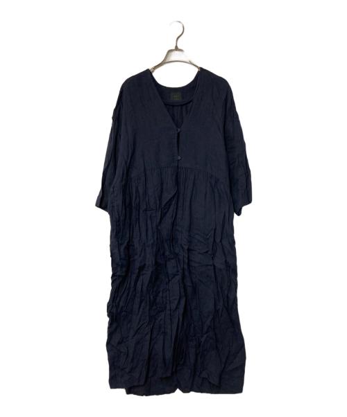 オオカミとフクロウ（オオカミトフクロウ）オオカミとフクロウ (オオカミトフクロウ) リネンワンピース ネイビー サイズ:Freeの古着・服飾アイテム