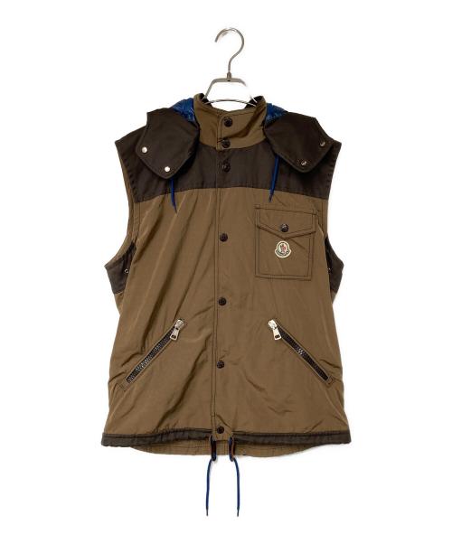 MONCLER（モンクレール）MONCLER (モンクレール) MORITZ フーデットナイロンベスト ブラウン サイズ:3の古着・服飾アイテム