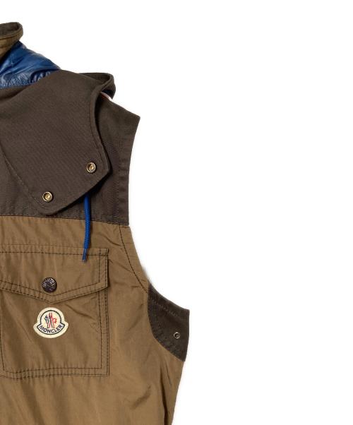 MONCLER（モンクレール）MONCLER (モンクレール) MORITZ フーデットナイロンベスト ブラウン サイズ:3の古着・服飾アイテム