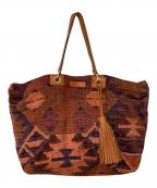 LONGCHAMPロンシャン）の古着「総柄トートバッグ」｜ブラウン×パープル