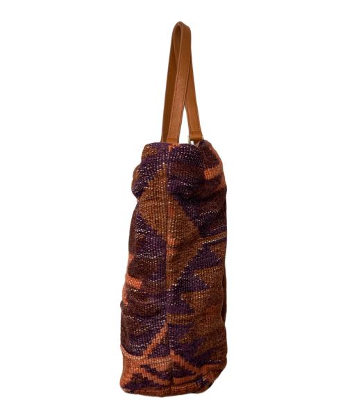 LONGCHAMP（ロンシャン）LONGCHAMP (ロンシャン) 総柄トートバッグ ブラウン×パープルの古着・服飾アイテム