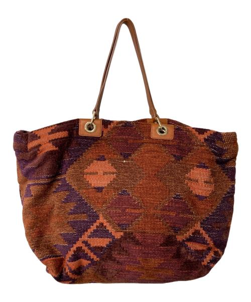 LONGCHAMP（ロンシャン）LONGCHAMP (ロンシャン) 総柄トートバッグ ブラウン×パープルの古着・服飾アイテム
