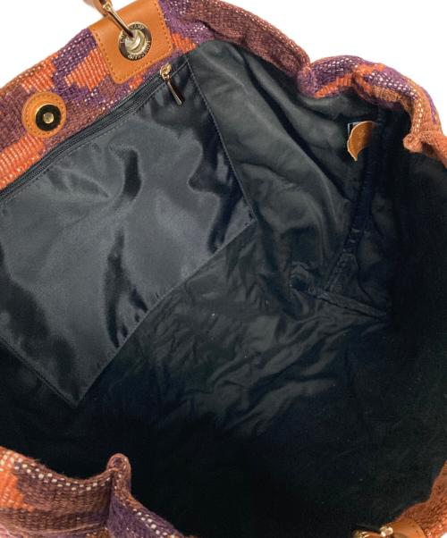LONGCHAMP（ロンシャン）LONGCHAMP (ロンシャン) 総柄トートバッグ ブラウン×パープルの古着・服飾アイテム
