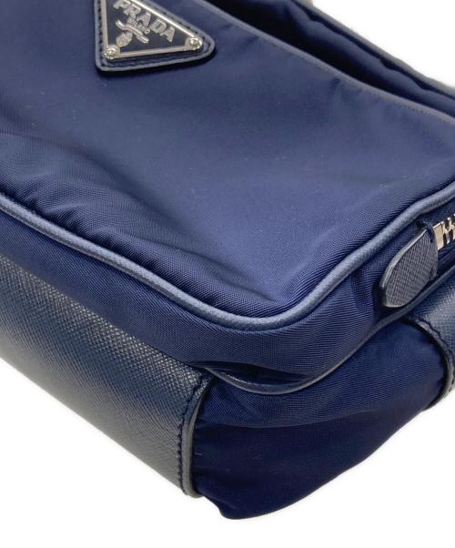 PRADA（プラダ）PRADA (プラダ) ロゴプレート ショルダーバッグ ネイビーの古着・服飾アイテム